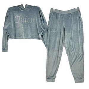 Juicy Couture Women's Set Sleepwear Velour Pullover Hooded Top/Pants Size S NWOT